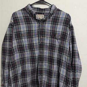 Duluth Trading Co Men's Plaid Shirt in Black, Gray, and Red